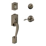 Camelot Single Cylinder Handleset and Right Hand Accent Lever, Antique Pewter (F60 CAM 620 ACC RH) by Schlage Lock Company