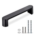 WEAVERBIRD 4 Pack Cabinet Handles Drawer Pulls Furniture Cabinet Hardware Cupboard Closet Black Handles Pulls, 3-3/4 inch (96mm) Hole Distance