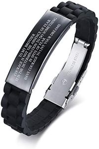 MEALGUET Courage is NOT The Absence of Fear Engraved Silicone Bracelet for My Brother to My Brother Gift Idea for Graduation Birthday from Sister