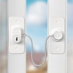 Window Safety Lock AOSITE 2 Packs Versatile Window Restrictor Self Adhesive for UPVC No Drilling Window Locks, Refrigerator Lock with Key Child Pet Child Safety Cable Lock for Childproof