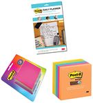 3M Post-it Sticky Note Cube, 200 Sheets, 3" x 3" Size & 3M Post-it Dry Erase Writing Surface, Pack of 2 & Post-it Super Sticky Notes, 90 Sheets/Pad