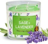 Magnificent 101 Long Lasting Sage + Lavender Scented Smudge Candle | 14 Oz - 56 Hour Burn Time | All Natural Soy Wax Candle for House Energy Cleansing & Manifestation