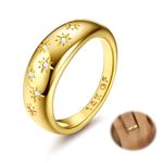 Finrezio 14K Chunky Gold Rings for Women Cubic Zirconia Gold Plated Rings Dainty Dome Rings Chunky Statement Rings 14K Gold Filled Stackable Rings