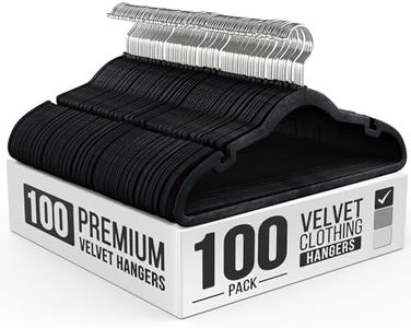 Our Modern Space 100 Pack Velvet Hanger for Shirt Pants Dresses Skirts Suits Jackets - Slim Space Saving Design - Standard Coat Hanger - Sturdy & Durable Design with Shoulder Grooves Hook