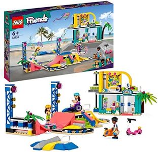 LEGO 41751 Friends Parque de Skate, Juguete para Niñas y Niños de 6 Años o Más con Monopatines, Patinete y Silla de Ruedas, 3 Mini Muñecas, Personajes 2023