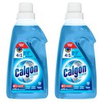 Calgon 4-in-1 Washing Machine Cleaner and Water Softener Gel 750ml, Pack of 2, Removes Limescale, Residue, Dirt, Rust & Malodours, Deep Clean
