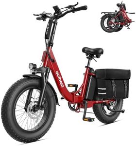ACTBEST Mars Plus Foldable Electric Bike for Adults-1800W Peak Motor, 20"×4.0" Fat Tire Step-Through Folding Ebike with 48V 20Ah 960Wh Large Removable Battery, Up to 85+ Miles Range(Saddlebag)