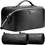 BOYATU Genuine Leather Travel Makeup Bag: Hand-made 3 Pcs Set Cosmetic Bags