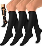 Compression Socks,(3 pairs) Compression Sock for Women & Men - Best For Running, Athletic Sports, Crossfit, Flight Travel