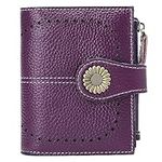 SENDEFN Small Women Wallet Leather Bifold Purse with ID Window