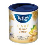 Tetley Care Lemon Ginger Herbal Tea - 20 Tea Bags, 36 Grams, Naturally Caffeine Free