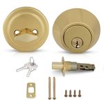 Honeywell 8111009 Single Cylinder Deadbolt, Polished Brass