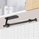 E-ROOM TREND Kitchen Roll Holder Under Cabinet Paper Towel Roll Holder Self Adhesive or Drilling Wall Mounted Towel Rack for Bathroom or Kitchen (CG311B)