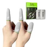 SpinBot Silver Fiber Thumb & Finger Sleeve for Mobile Game (4 Pieces), Pubg,Cod,Freefire -with Metal Carry Box-Pack of 2 Pair-