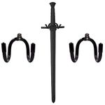 AUXPhome Universal Adjustable Sword, Wall Hook Display Hanger Wall Mount Display Stand Collection Rack for Sword,Dagger,Axe,Keyblade, etc —2 Pack— No Sword — Vertical/Horizontal Display