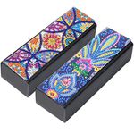 DIY Glasses Case Storage Box Diamond Painting Mandala Alloyseed Leather Sunglasses Organizer Festival Birthday Gift 2 Pack