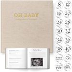 LUMOSX Pregnancy Journal Memory Book - w/Baby Bump Stickers in the Gender Neutral Baby Book Memory - Baby Journal Is A Pregnancy Must Haves, Best Gifts For Expecting Moms, Baby Shower Gifts