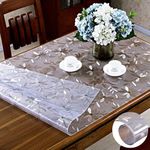 Qlarity Covers 1.5mm Thick Leaf Dining Table Cover 6 Seater, 8 Seater 36 X 72 Inches (91 X 182 cm) | Heat Resistant Transparent Table Protector, Waterproof | Customized Sizes