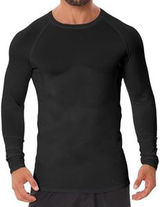 Donason Men's Compression Shirt Long Sleeve Athletic Football Base Layer Top Workout Undershirt Tight Body Shaper Running T-Shirt Gym Rash Guard Shirts Sports Gear Fit T-shirts Cool Dry Baselayer