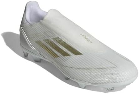 adidas Unisex F50 League Laceless Firm/Multi Ground Sneaker, White/Gold Metallic/White, 10 US Men