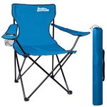 just be... Folding Camping Chair for Adults and for Kids Lightweight Foldable Chair Suitable for Outdoors. Chairs for the Beach, Lawn, Camp, Fishing Trip and Garden - Royal Blue with Dark Blue Trim