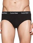 Calvin Klein Men's Underwear Hip Briefs, 3 Pack Cotton Stretch, Black, Large