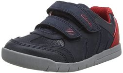 Clarks Boy's Rex Play T Sneaker, Navy Red, 7 UK Child