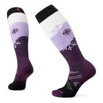 Smartwool Women's Ski Full Cushion Snowpocalypse Pattern OTC Socks, PURPLE IRIS, Medium