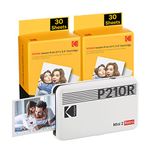 KODAK Mini 2 Retro 4PASS Portable Photo Printer (2.1x3.4 inches) + 68 Sheets Bundle (8 Initial Sheets + 60 Sheets Pack), White