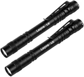 LE LED Pocket Pen Light Flashlight, Small, Mini, Stylus Pen Light with Clip, Perfect Flashlights for Inspection, Work, Repair, Pack of 2