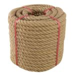 Goyappin Thick Twisted Manila Ropes 1-1/4 inches x 50 feet Natural Jute Rope Heavy Duty Hemp Rope for Swing Bed, Crafts, Railing, Tug of War, Landscaping, Gardening, Bundling, Hammock, Home Decorating