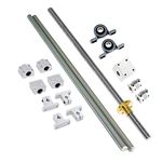 SBRRAIL Linear Motion Rod 550mm OD8mm 2PCS Shaft Guides 8mm Lead Screw 4PCS Shaft Support 4PCS Bearings 2PCS KP08 2PCS Shaft Couplings Optical Axis Bearing for Automated Machines DIY CNC Routers Lathes Mills