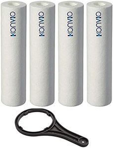 Konvio Neer 10 Inch PP Spun Pre Filter Cartridge Compatible with All Water Purifiers (Set of 4 with Spanner)
