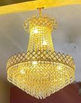 SHRI MAHAL ANTIQUES Crystal Chandelier for Living Room Bedroom Office Jhoomar Glass Crystal Big Size Jhumar Modern Ceiling Light (Size: 40 x 40 x 77 CM)