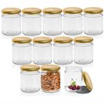 Pure Source India Glass jar Container, Food Safe, Airtight, BPA Free - Capacity 50 Gram, (Pack of 12 Pieces, Kitchen Jars - Clear)