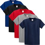 5 Pieces Pack Plain Royal, Black, Red, Heather, Navy Tshirts Mix XX-Large + Gift Box