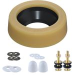 Extra Thick Toilet Wax Ring, Wax Ring Gasket with Bolts and Bolt Caps For Toilet Bowl, Wax Ring Kit With PE Flange And Extra Retainers, Fits 3 inch or 4 inch Waste Lines, Gas, Odor and Watertight Seal