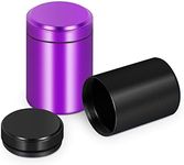 Aluminum Stash Box Jar, Smell Proof Containers With O Rubber Ring, Multipurpose Storage Container for Spices, Coffee & Teas （Black+Purple）