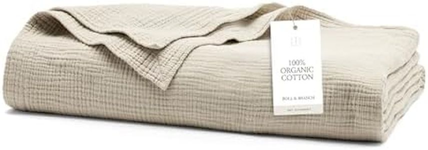 BOLL & BRANCH Dream Bed Blanket - King/Cal King, Sand - Luxury 100% Organic Cotton - Soft, Lightweight and Breathable - Cloud-Like Touch