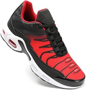 Mens Trainers Running Fashion Shoes Air Cushion Casual Sneakers Walking Tennis Gym Athletic Sports, Red, 9 US