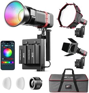 GVM 3-Pack PL60C Portable RGB Video Light Kit, COB Studio Lights with Batteries, Softboxes, Zoom Lens, Barndoor, CRI≥97 LED Photography Lighting for Video Recording, 16 Scenes 2700~6800K APP Control