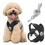 Pawaboo Dog Harness with Leash Set, X-Frame No Pull Pet Harness, Adjustable Choke Free Dog Vest Harness for Small Medium Dogs & Puppies, Breathable Puppy Vest with Leash for Walking Outing (M, Black)