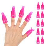 10Pcs Plastic Acrylic Nail Art Soak Off Cap Clip UV Gel Polish Remover Wrap Tool Gel Nail Polish Remover Clips for Fingernail Removal Soak Off Clips Wrap Cleaner Cap Clip (Pink)