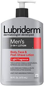 Lubriderm Men's 3-In-1 Lotion (Body, Face & Post-Shave Lotion), Light Fragrance, 473ml