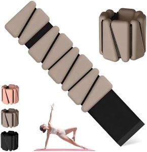 AIMANWEI Pilates Wrist Ankle Weights for Women,Set of 2(1 lb/2 lb Each) Adjustable Weights Training Intensity for Yoga, Dance, Pilates, Pool Exercises and Jogging for Women Men (Beige)