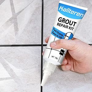 Kallteren Tile Grout Paint, 2 Pcs Black Grout Cleaner Sealer for Shower, Grout Filler Tube for Kitchen, Bathroom Floor, Fast Drying Grout Pen(Black)