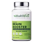 HEALTH VEDA ORGANICS PRIVATE LIMITED Plant Based Brain Booster With Ginkgo Biloba & Brahmi I 60 Veg Capsules I Boosts Concentration & Learning Activities