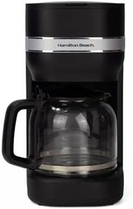 Hamilton Beach Filter Coffee Machine, Ella 1.5L, 900W, Coffee Maker for Instant Coffee, Espresso, Macchiato, Makes 12 Cups, Re-usable Filter, Anti-Drip, Water Level Window, Matte Black - HBC9453MB