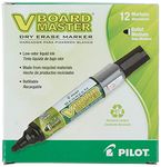 Pilot BeGreen VBoard Master Whiteboard Markers, Dozen Box, Bullet Point, Black (VBMM-BLK-BC)