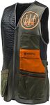 Beretta Men's Breathable Competition Comfort Fit Two Tone Sporting Vest, Green/Black/Orange, X-Large